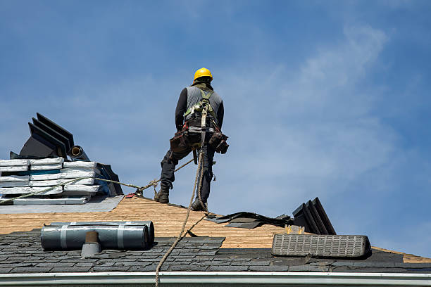 Professional Gutter Installation technician working in North Sandwich, NH